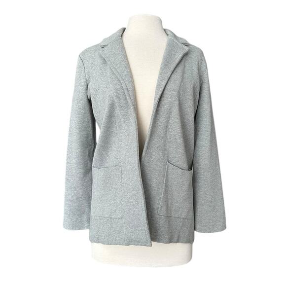 Magaschoni Gray Wool Blend Oversized Open Front Sweater Blazer Jacket Cardigan S - Picture 1 of 7